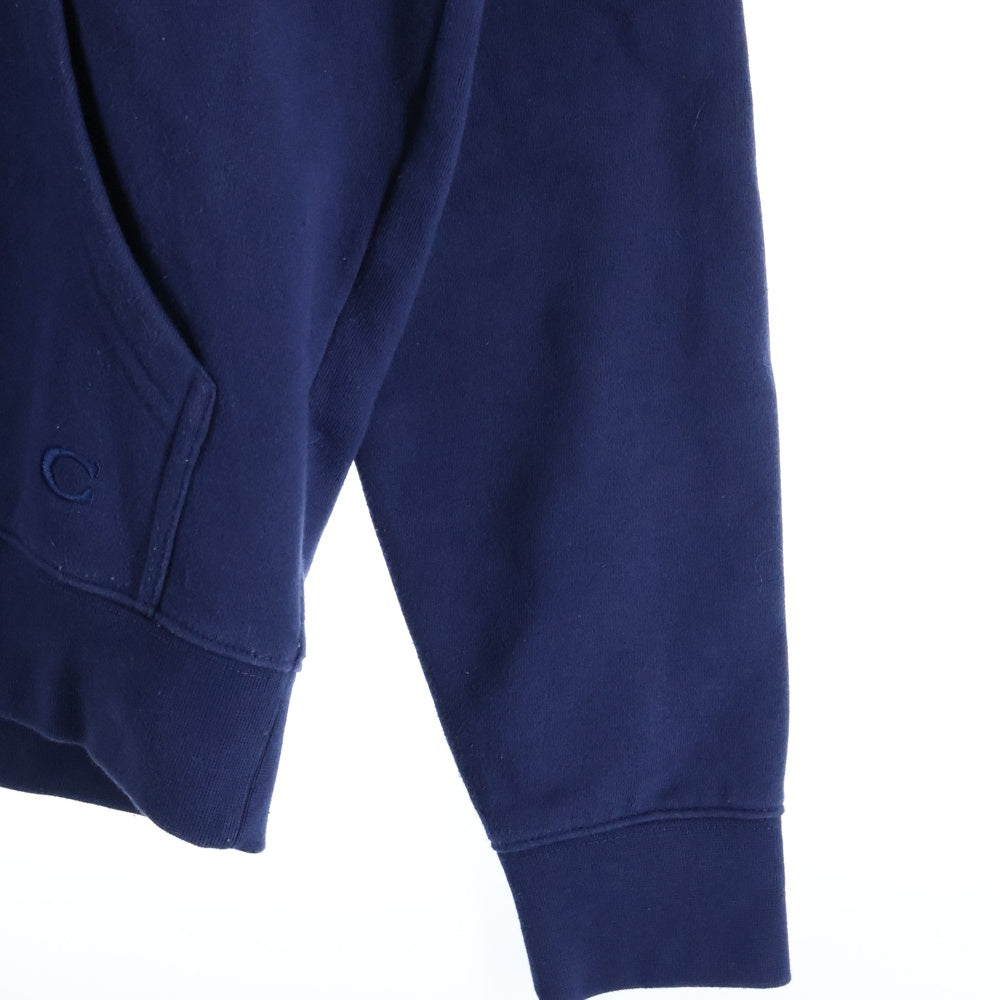 COACH(コーチ) シグネチャーロゴプリント 裏起毛 プルオーバーパーカー ネイビー F78299