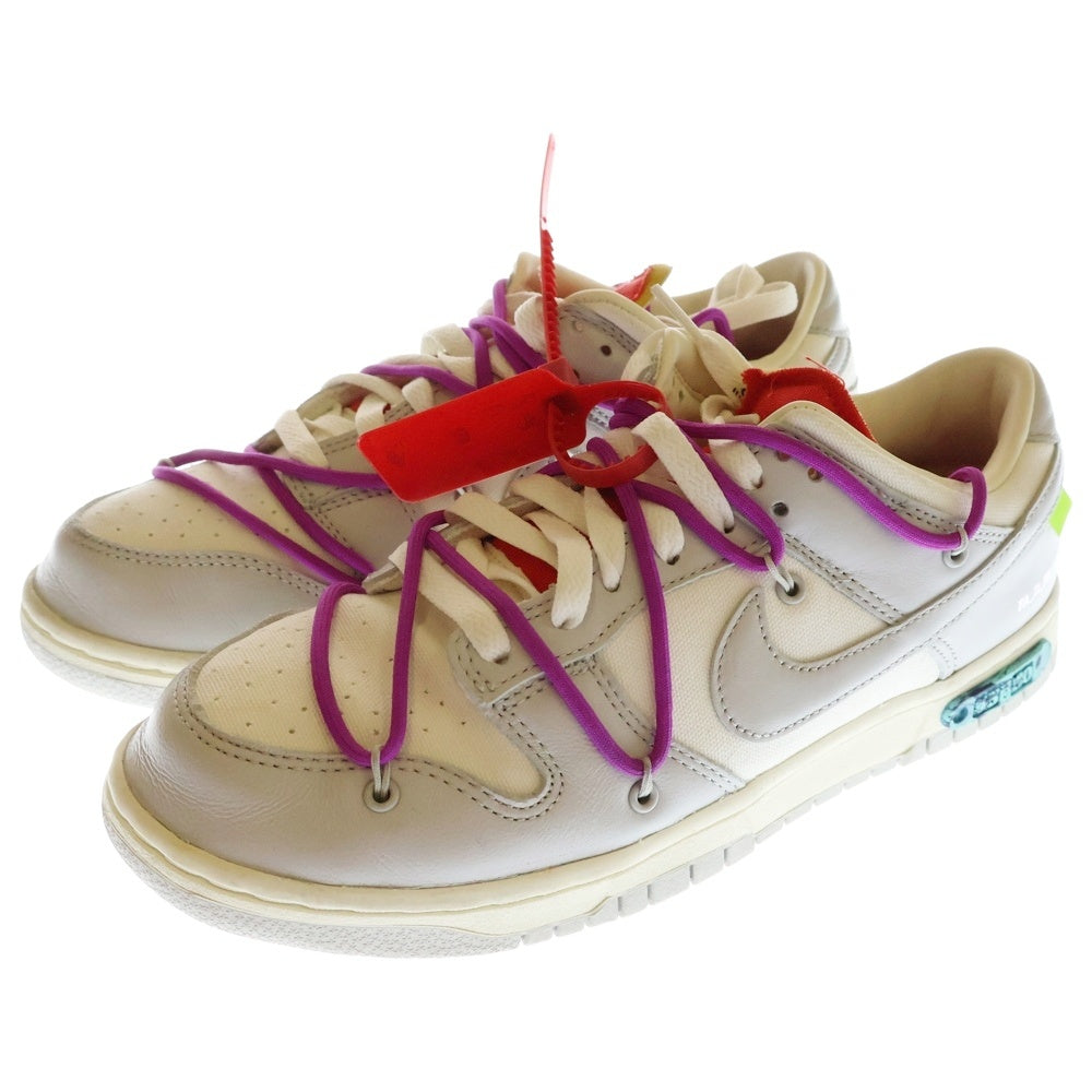 NIKE(ナイキ) ×OFF-WHITE DUNK LOW THE 50 Collection Lot 19 DM1602-101 オフホワイト ダンクロー ローカットスニーカー シューズ グレー/ホワイト US9/27cm