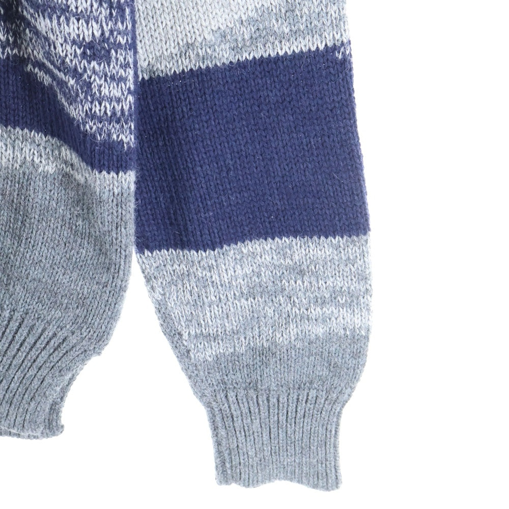 OUTERKNOWN(アウターノウン) 総柄 ニット セーター グレー/ネイビー