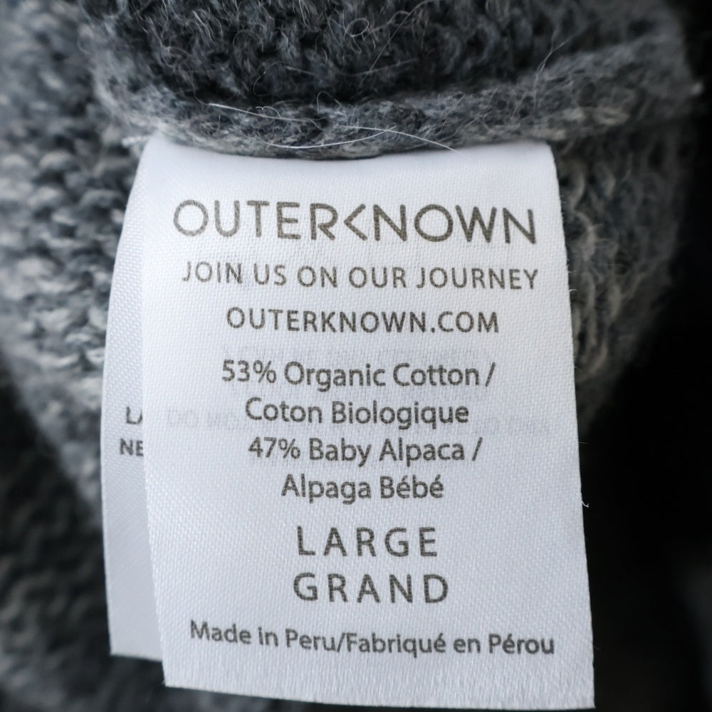 OUTERKNOWN(アウターノウン) 総柄 ニット セーター グレー/ネイビー