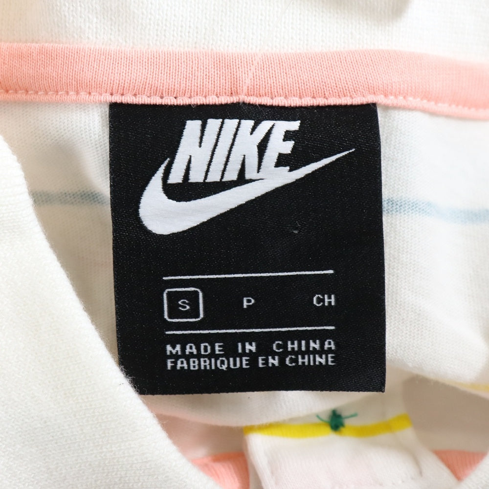 NIKE(ナイキ) OLDER KIDS GIRLS DRESS SPORTSWEAR ボーダー柄 ロング丈半袖シャツ ショートスリーブ マルチ CK2776-101