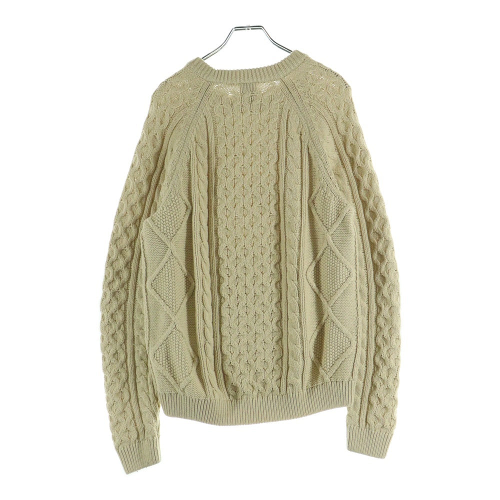 NIKE(ナイキ) フロントロゴ ケーブル 長袖ニットセーター ベージュ DQ5177-206