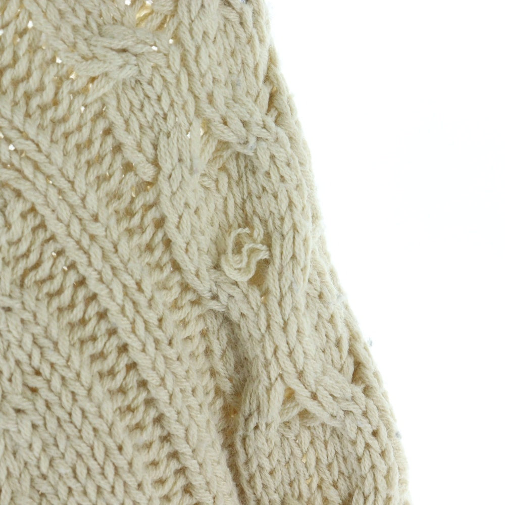 NIKE(ナイキ) フロントロゴ ケーブル 長袖ニットセーター ベージュ DQ5177-206