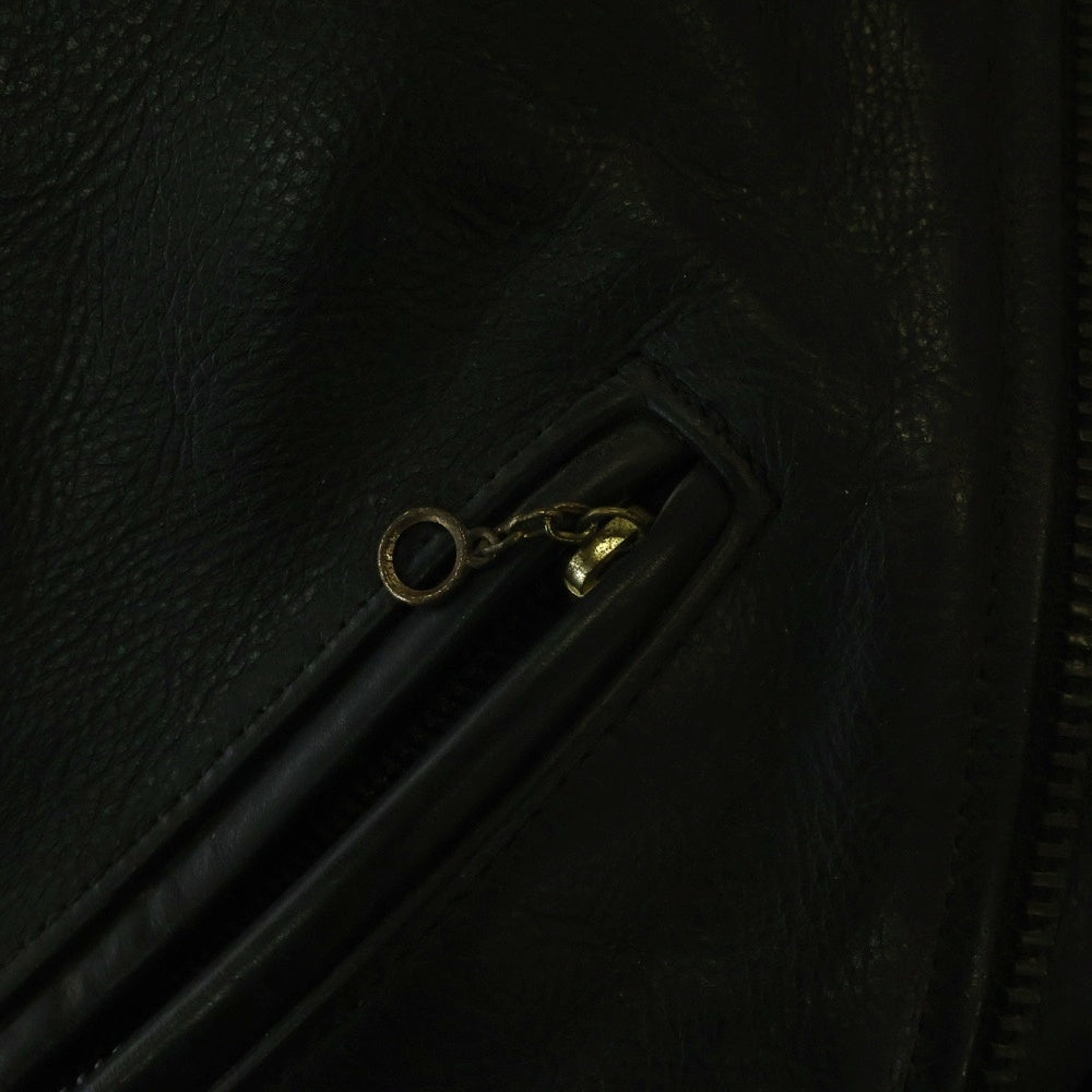 VANSON(バンソン) Dポケット USA製 レザー ダブルライダースジャケット ブラック 67804A