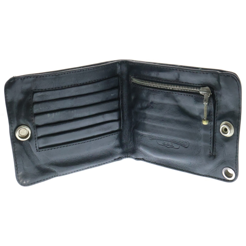 CHROME HEARTS(クロムハーツ) 1SNAP 1スナップ クロス ボールボタン レザーウォレット 財布 ブラック BCA361