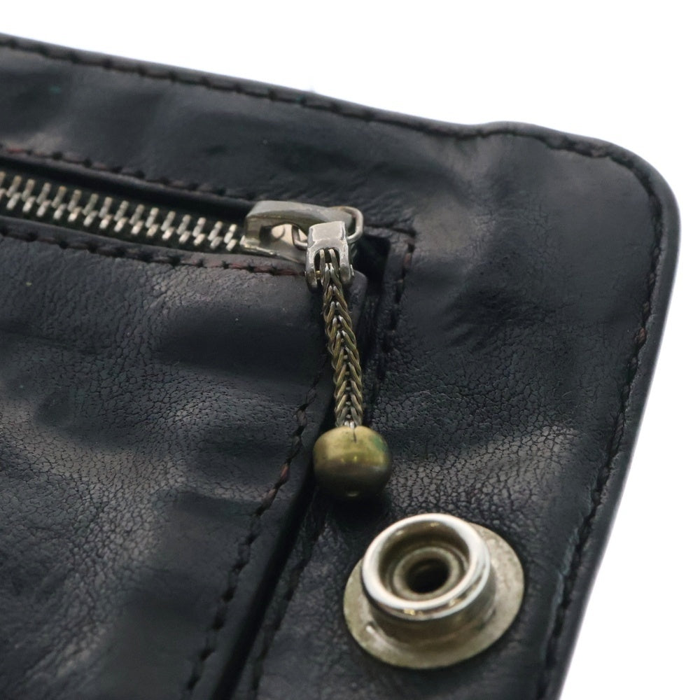 CHROME HEARTS(クロムハーツ) 1SNAP 1スナップ クロス ボールボタン レザーウォレット 財布 ブラック BCA361