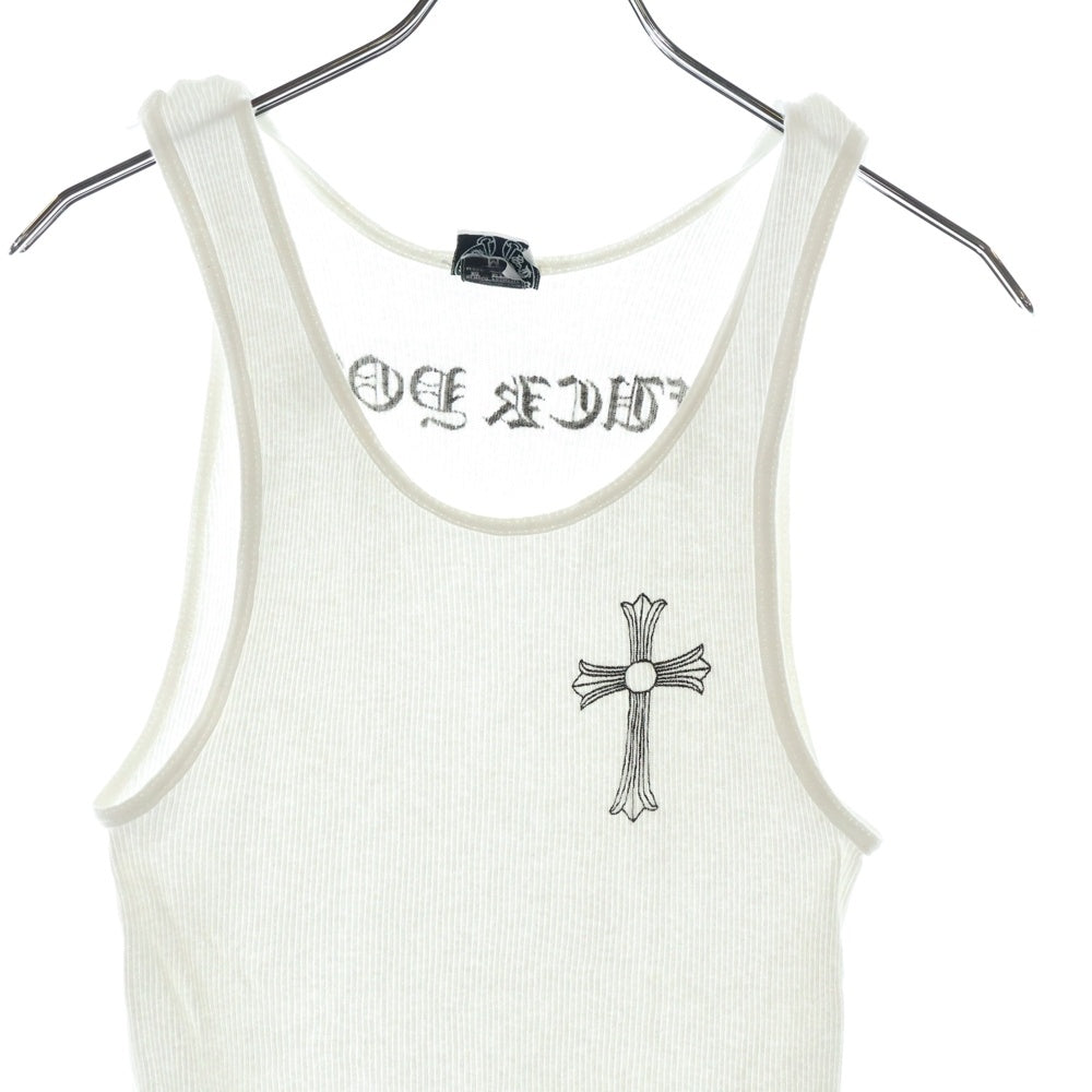 CHROME HEARTS(クロムハーツ) OLD ロサンゼルス限定 バックホースシュープリント リブタンクトップ ノースリーブカットソー ホワイト