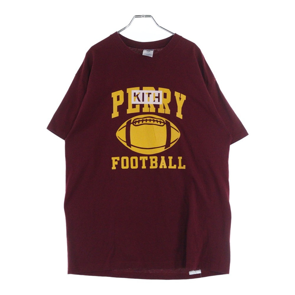 KITH(キス) Vintage Perry Football Tee ヴィンテージ ペリーフットボールロゴプリント 半袖カットソー Tシャツ レッド