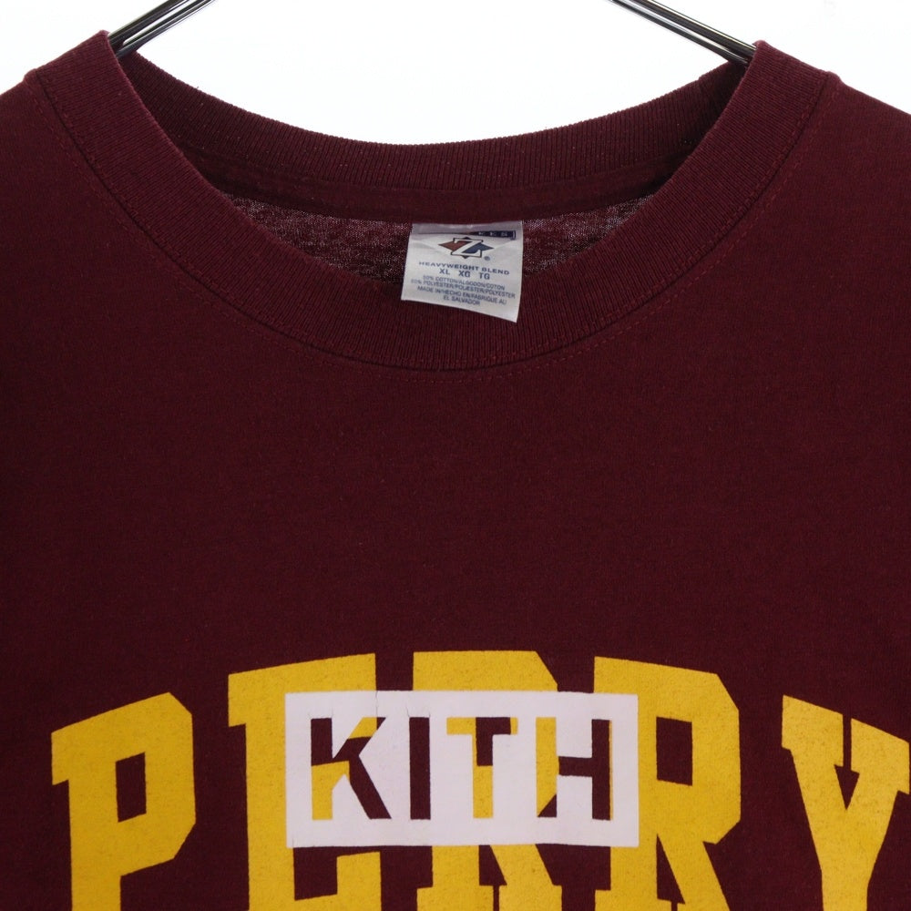 KITH(キス) Vintage Perry Football Tee ヴィンテージ ペリーフットボールロゴプリント 半袖カットソー Tシャツ レッド