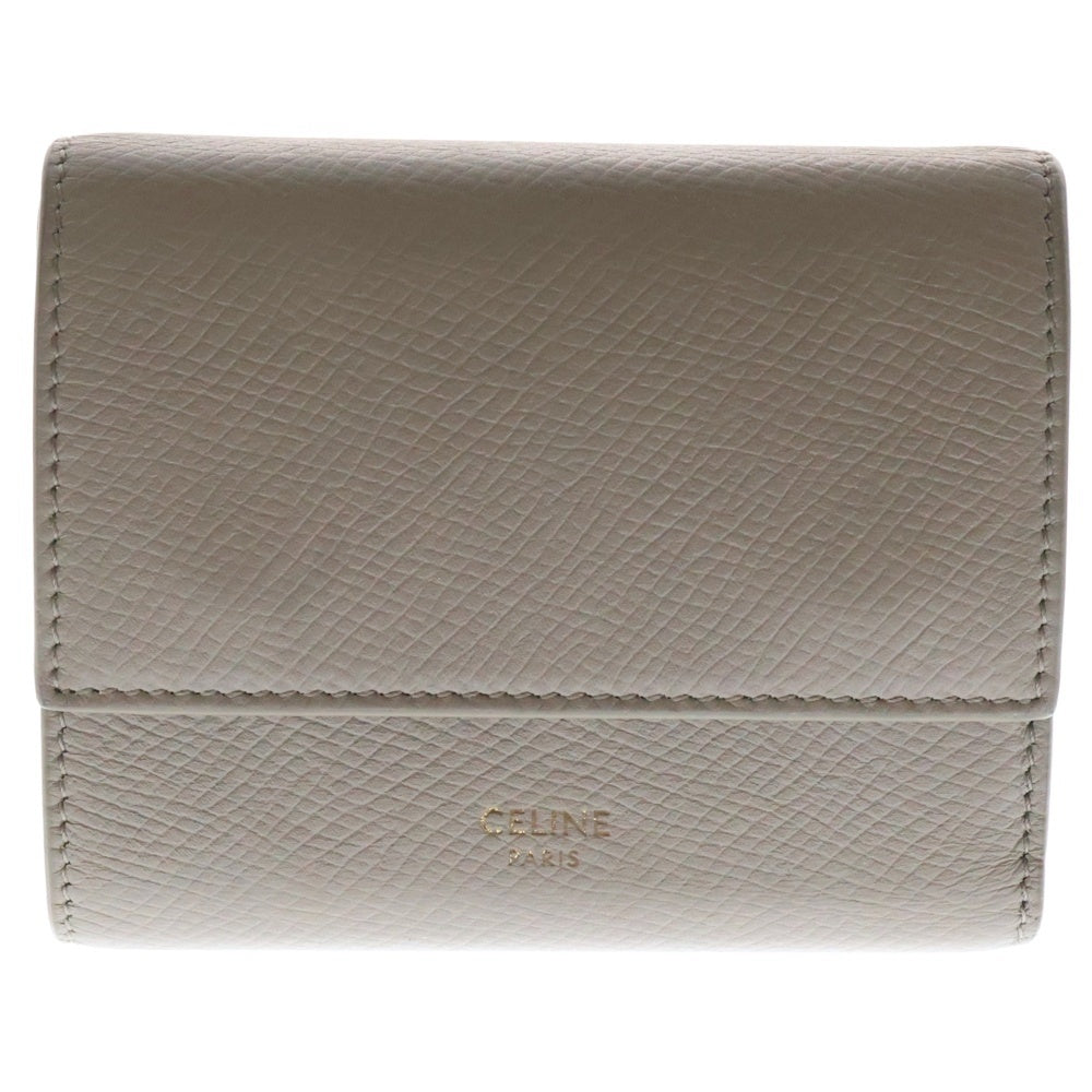 CELINE(セリーヌ) スモール トリフォールド ウォレット Wホック 3つ折り財布 ベージュ 10B57