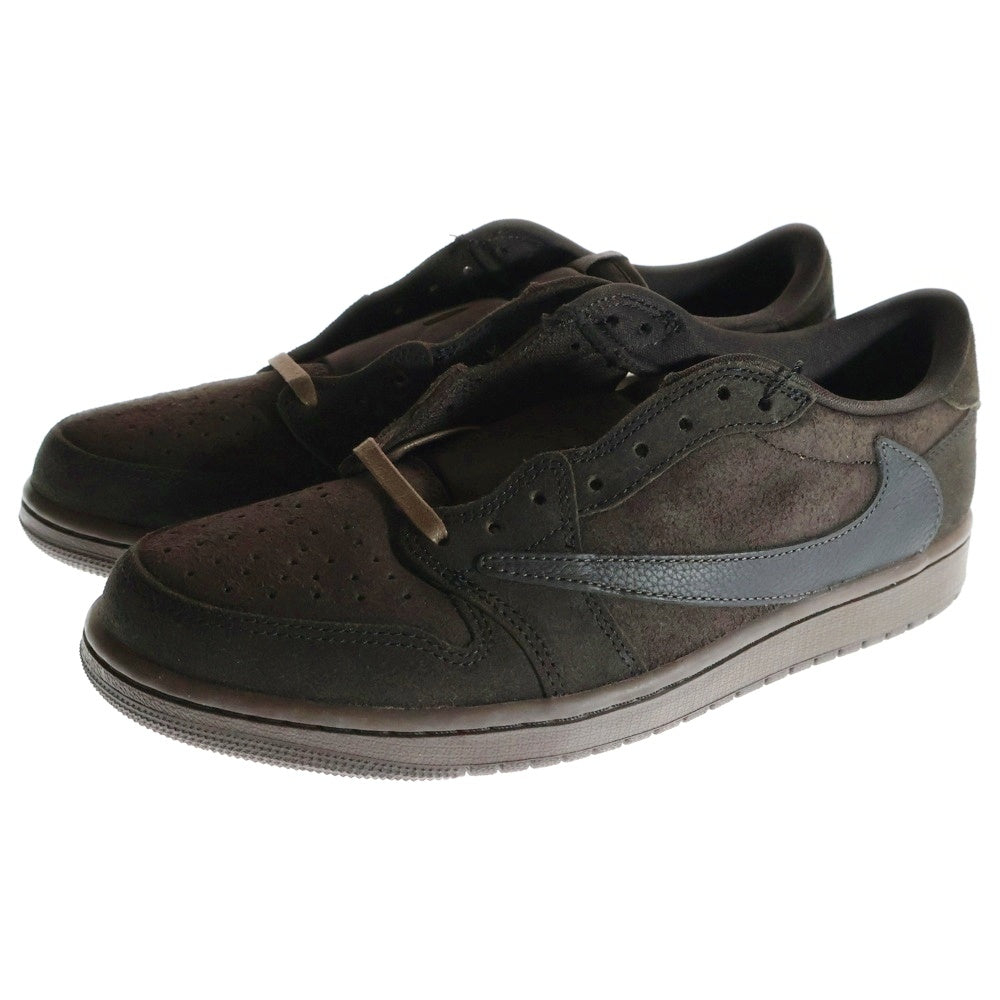 NIKE(ナイキ) ×TRAVIS SCOTT AIR JORDAN 1 LOW OG SP VELVET BROWN AND DARK MOCHA トラヴィススコット エアジョーダン1 ローカットスニーカー US10/28cm DM7866-202