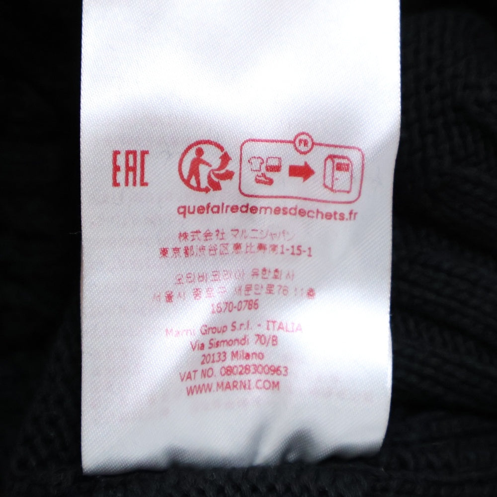 MARNI(マルニ) 22AW ダメージ加工 タートルネック コットンニットベスト ニットセーター ブラック DVMG0045A0