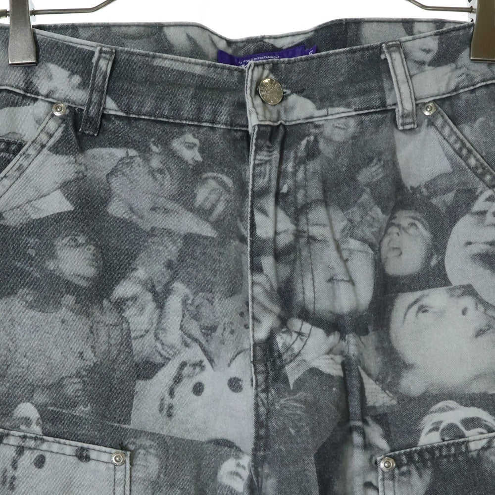 FUCKING AWESOME(ファッキンオーサム) FACE PRINT DOUBLE KNEE PANTS フォトプリント ダブルニー ペインターパンツ グレー