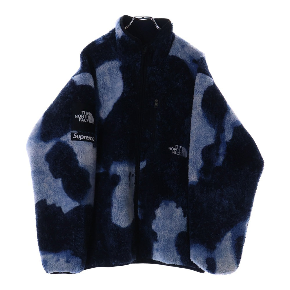SUPREME(シュプリーム) 21AW ×THE NORTH FACE Bleached Denim Print Fleece Jacket ブリーチド デニム プリント フリース ジャケット ブルー