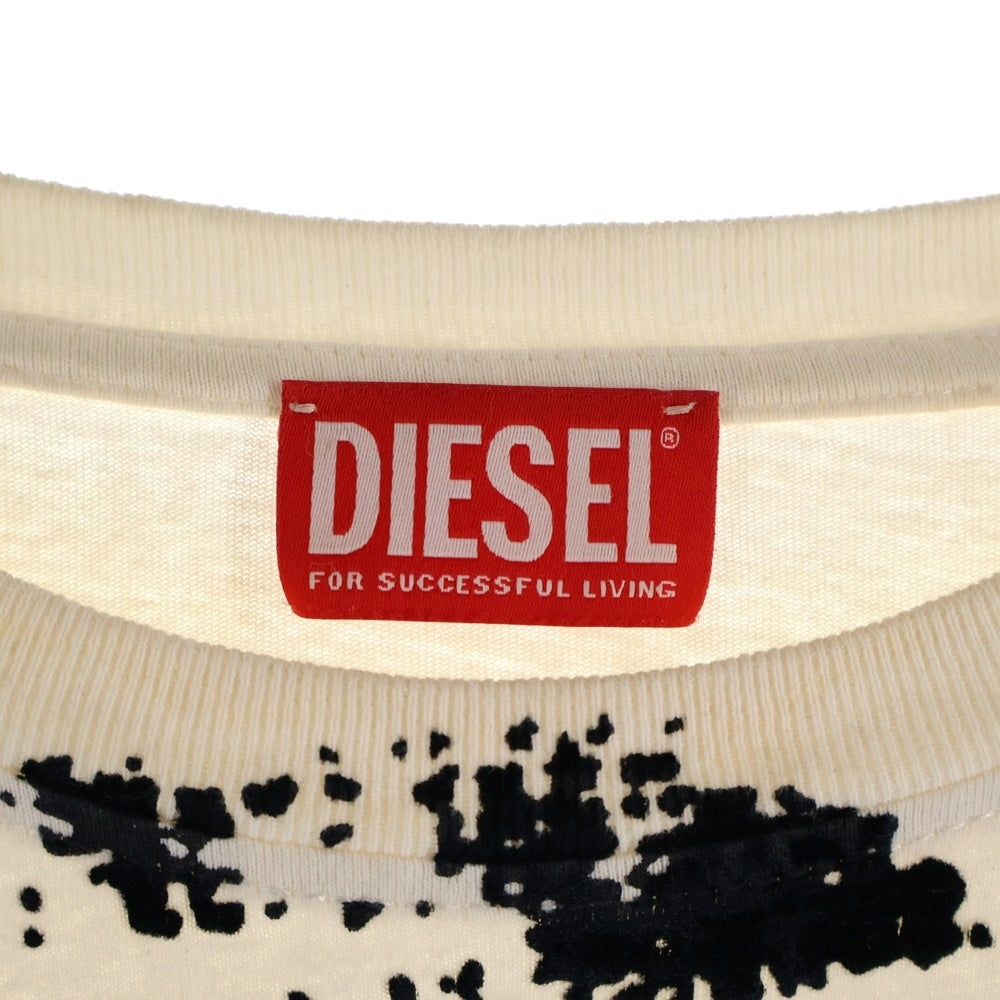 DIESEL(ディーゼル) T-BOXT-N14 ロゴプリント クルーネック コットン 半袖Tシャツ カットソー ホワイト