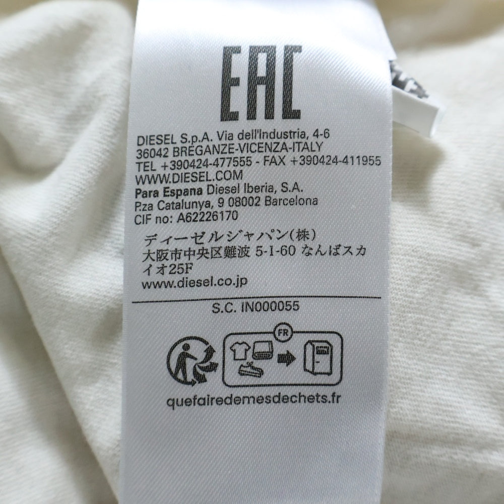 DIESEL(ディーゼル) T-BOXT-N14 ロゴプリント クルーネック コットン 半袖Tシャツ カットソー ホワイト