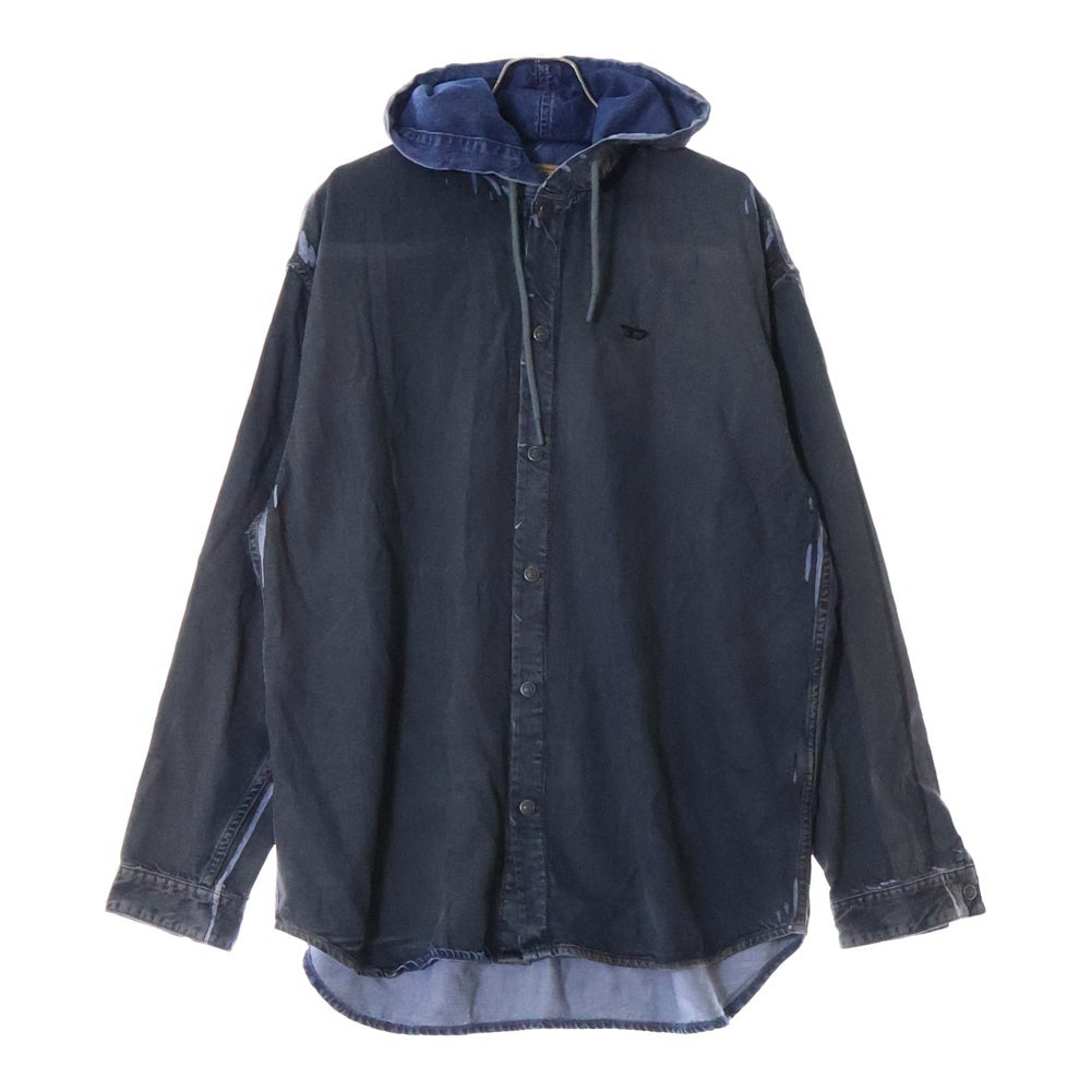 DIESEL(ディーゼル) 24SS D-DEWNY-HOOD-S1 フーデッド フロントボタン パーカー グレー