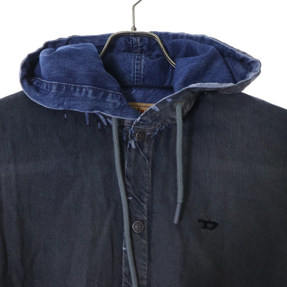DIESEL(ディーゼル) 24SS D-DEWNY-HOOD-S1 フーデッド フロントボタン パーカー グレー