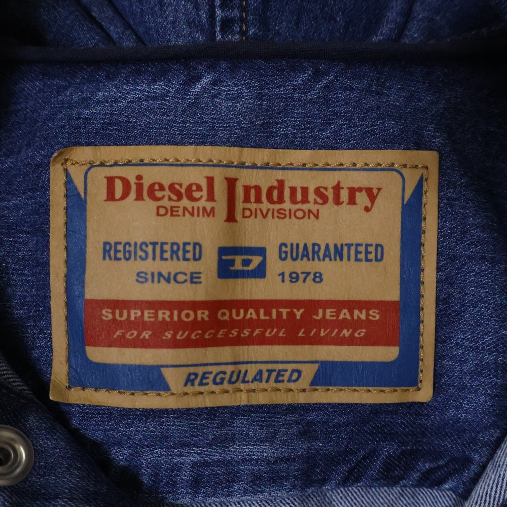 DIESEL(ディーゼル) 24SS D-DEWNY-HOOD-S1 フーデッド フロントボタン パーカー グレー
