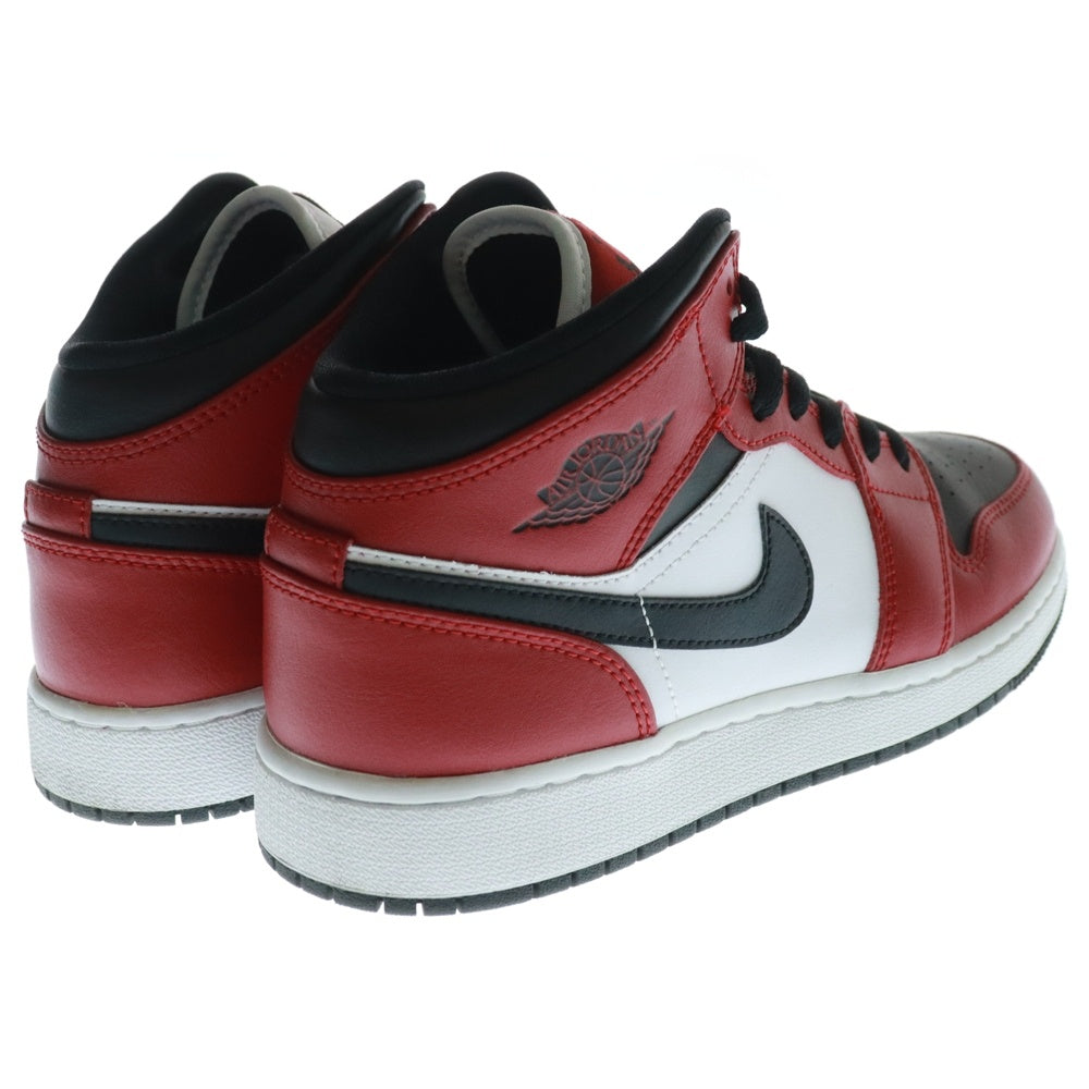 NIKE(ナイキ) GS Air Jordan 1 Mid CHICAGO エアジョーダン ミッドカットスニーカー ブラック/レッド US6Y/24cm 554725-069　キッズ