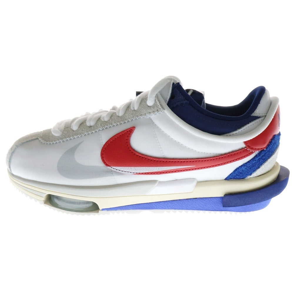 NIKE(ナイキ) ×Sacai Zoom Cortez White and University Red サカイ ズームコルテッツ ローカットスニーカー ホワイト US8/26cm DQ0581-100