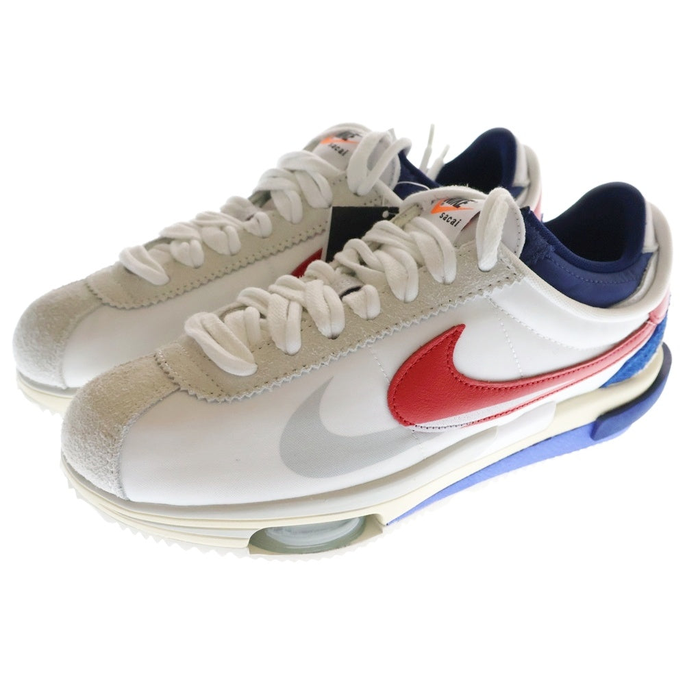 NIKE(ナイキ) ×Sacai Zoom Cortez White and University Red サカイ ズームコルテッツ ローカットスニーカー ホワイト US8/26cm DQ0581-100