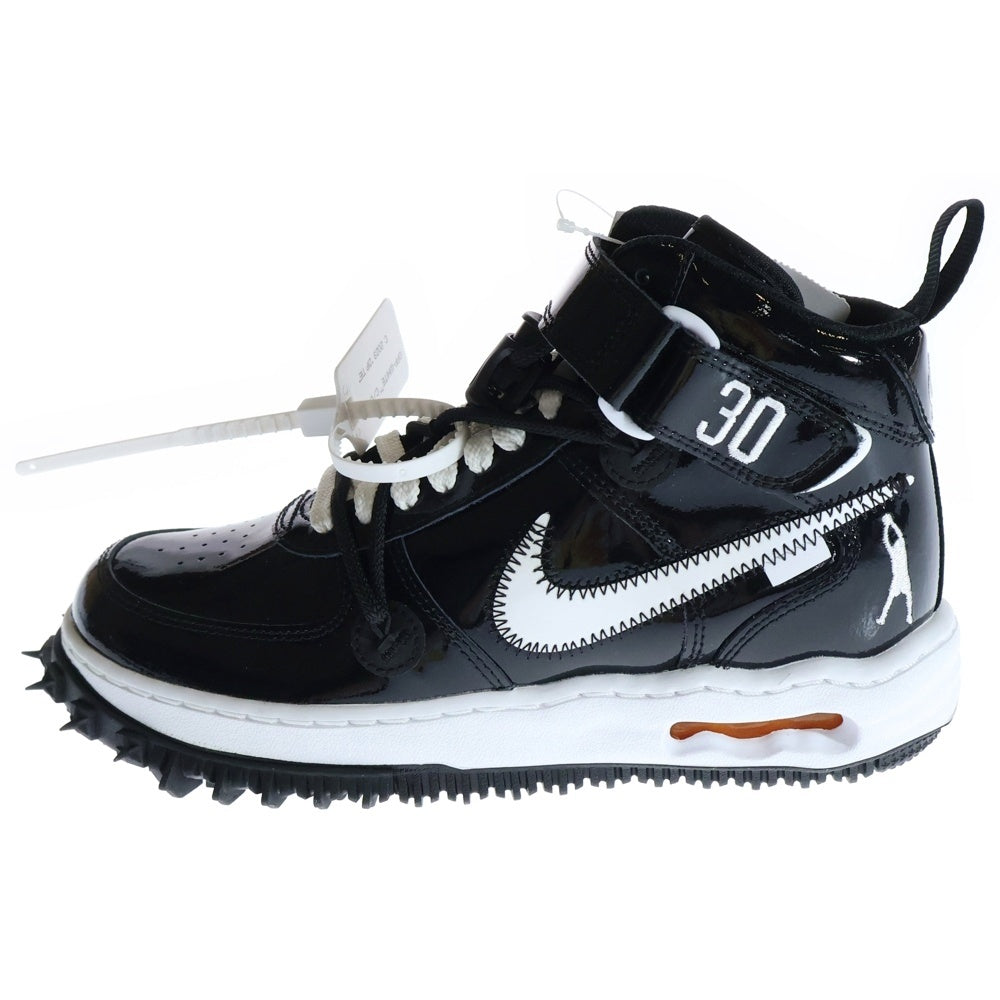 NIKE(ナイキ) ×Off-White Air Force 1 Mid Sheed DR0500-001 ×オフホワイト エアフォースワン ミッド ブラック シード ミッドカットスニーカー US6/24.0cm