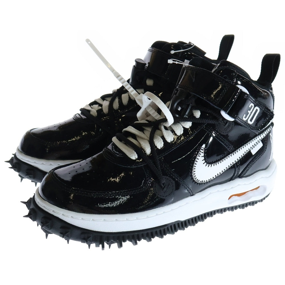 NIKE(ナイキ) ×Off-White Air Force 1 Mid Sheed DR0500-001 ×オフホワイト エアフォースワン ミッド ブラック シード ミッドカットスニーカー US6/24.0cm