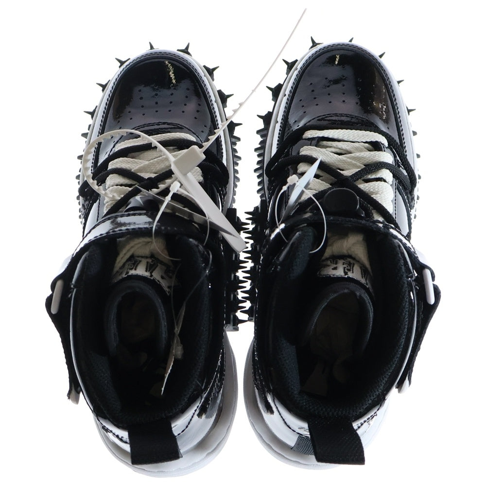 NIKE(ナイキ) ×Off-White Air Force 1 Mid Sheed DR0500-001 ×オフホワイト エアフォースワン ミッド ブラック シード ミッドカットスニーカー US6/24.0cm