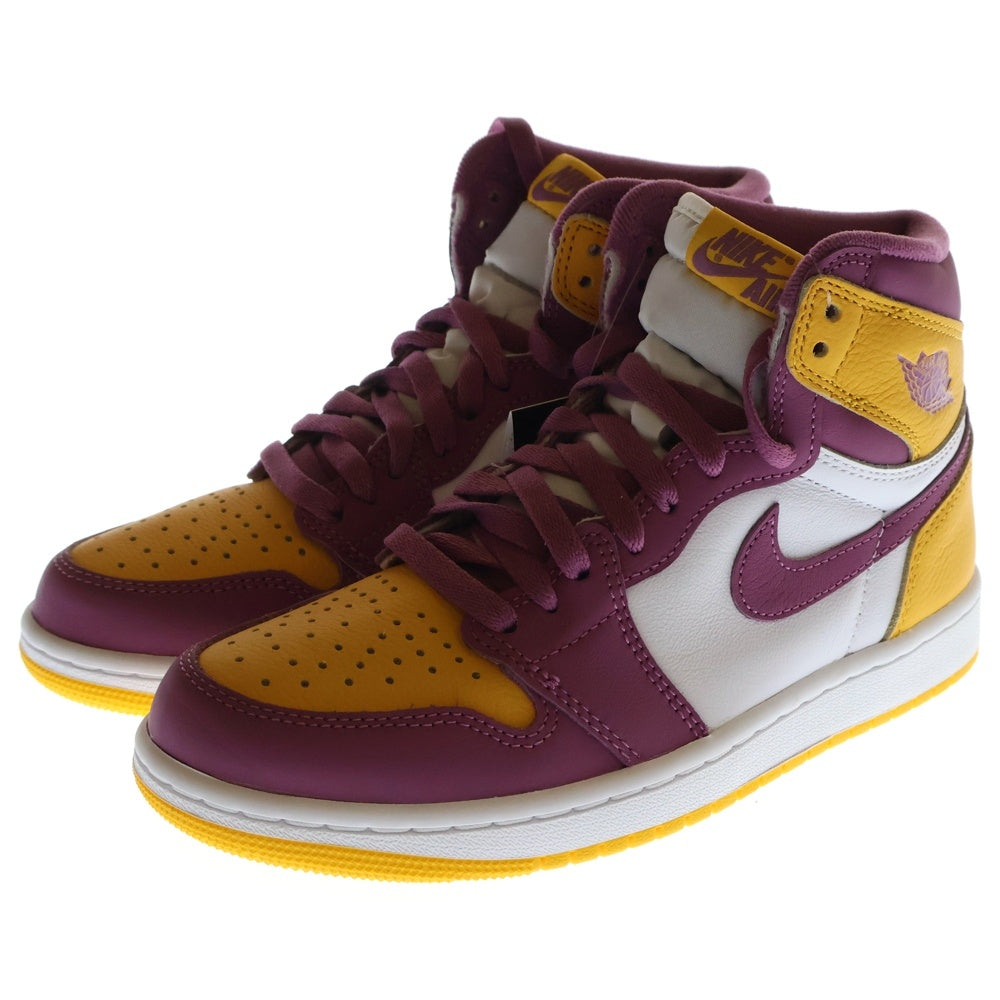 NIKE(ナイキ) AIR JORDAN1 RETRO HIGH OG BROTHERHOOD エアジョーダン 1 レトロ ブラザーフッド ハイカットスニーカー イエロー/パープル US6/24.0cm 555088-706