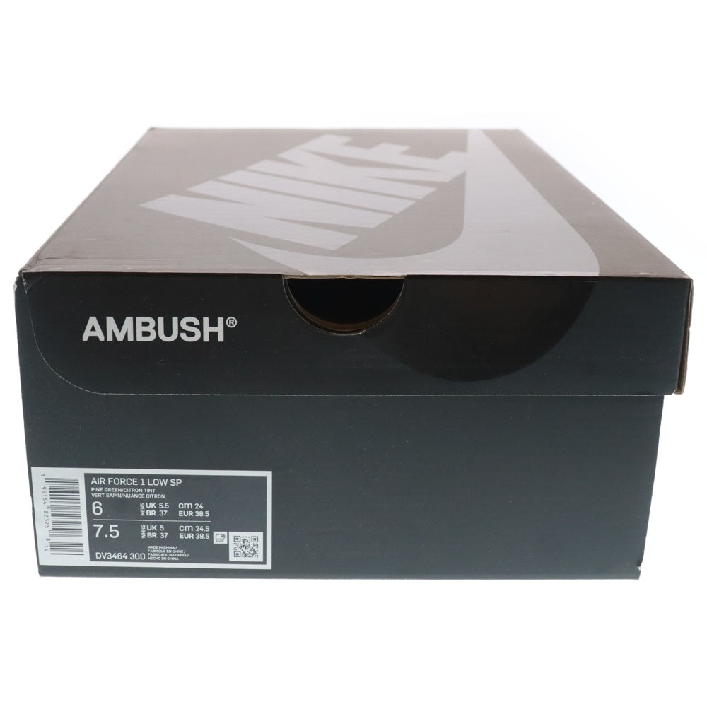 NIKE(ナイキ) ×AMBUSH AIR FORCE 1 LOW Pine Green and Citron アンブッシュ エアフォースワン ローカットスニーカー グリーン US6/24.0cm DV3464-300