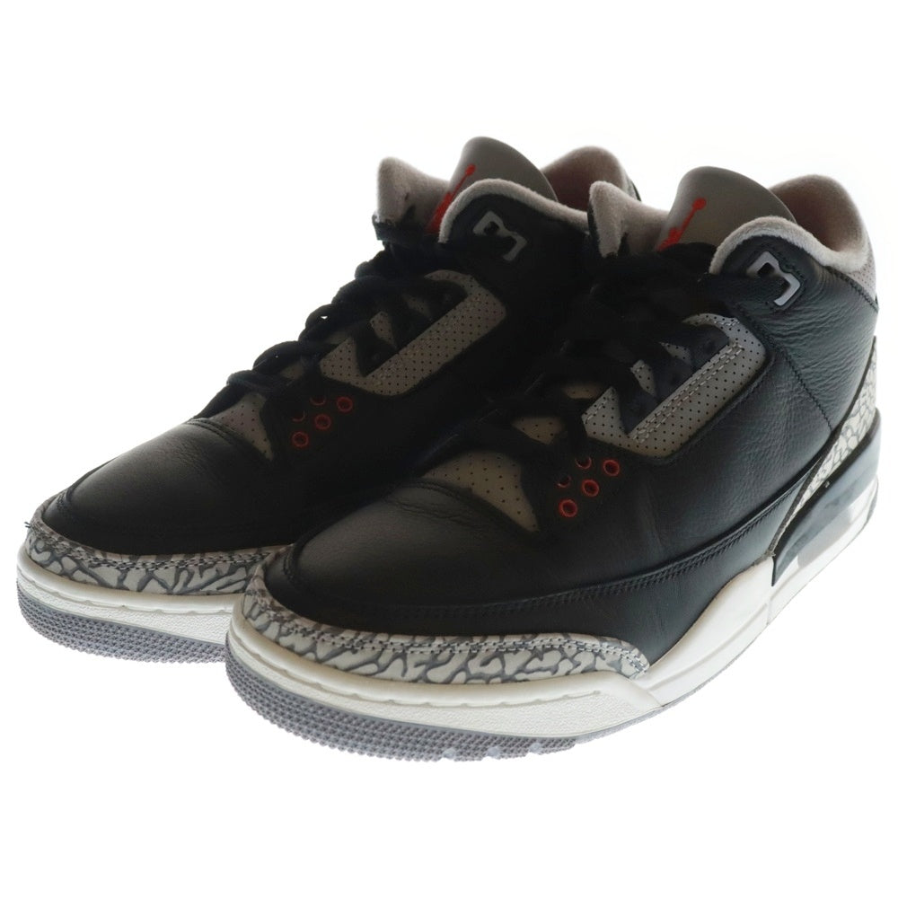 NIKE(ナイキ) AIR JORDAN 3 RETRO BLACK CEMENT エアジョーダン3 レトロ ブラックセメント ハイカットスニーカー シューズUS8.5/26.5cm