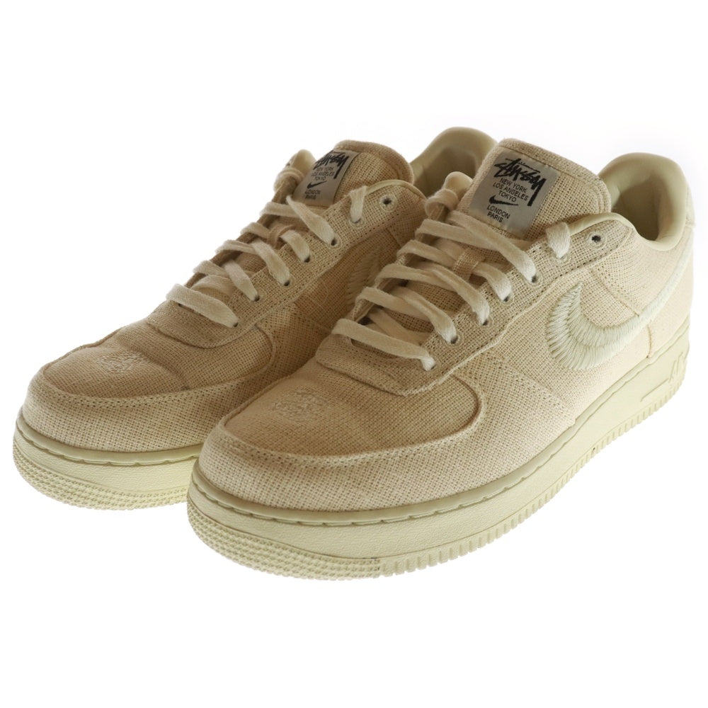NIKE(ナイキ) ×STUSSY AIR FORCE 1 LOW FOSSIL STONE CZ9084-200 ステューシー エアフォース1 ロー フォッシルストーン ローカットスニーカー アイボリー US10.5/28.5cm