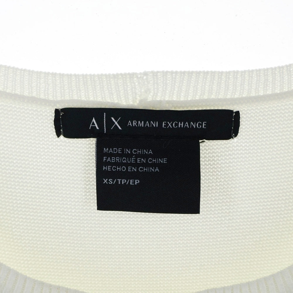 Armani Exchange(アルマーニ エクスチェンジ) ストライプ柄 クルーネック 半袖ワンピース ホワイト レディース 6YYA1B YMB6Z