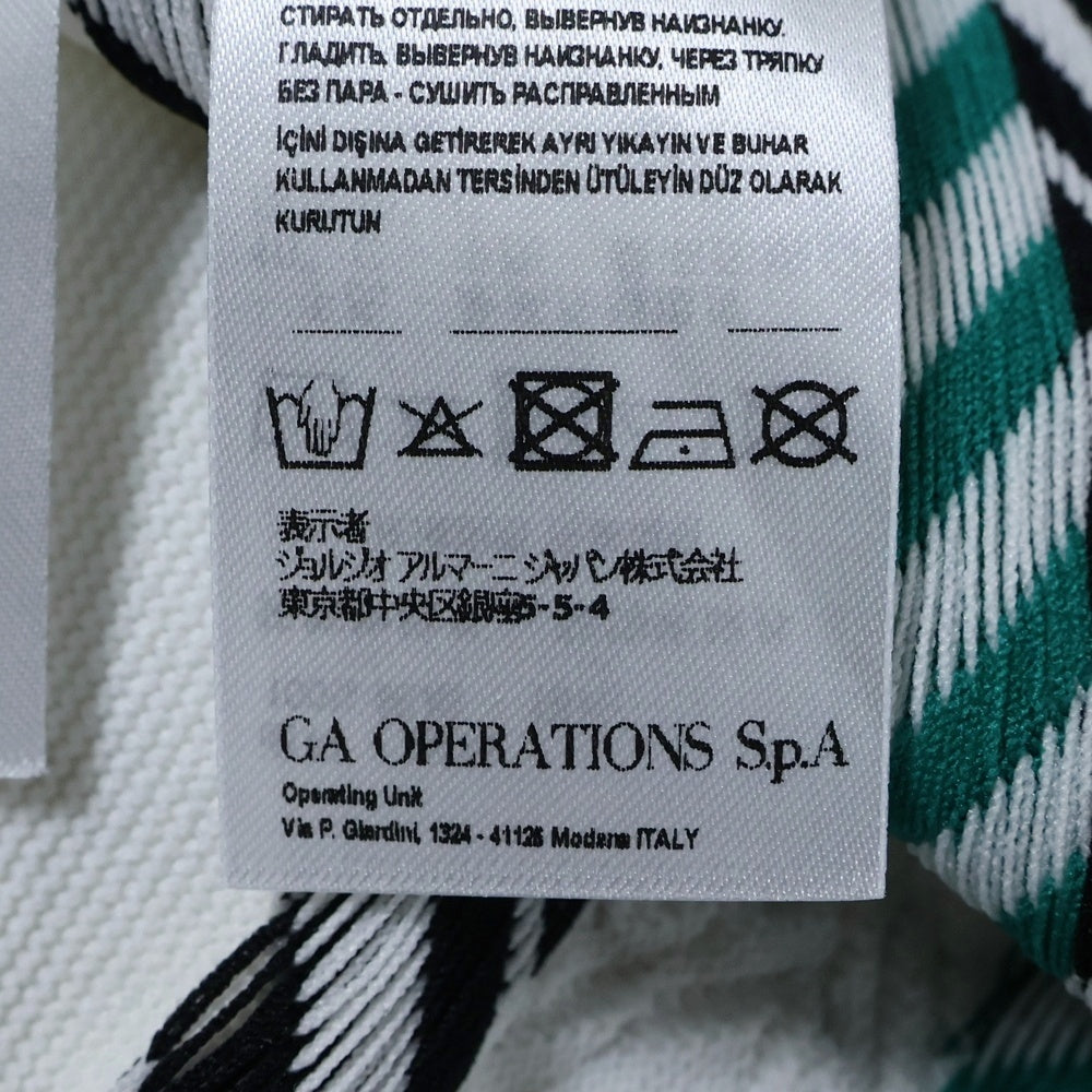 Armani Exchange(アルマーニ エクスチェンジ) ストライプ柄 クルーネック 半袖ワンピース ホワイト レディース 6YYA1B YMB6Z