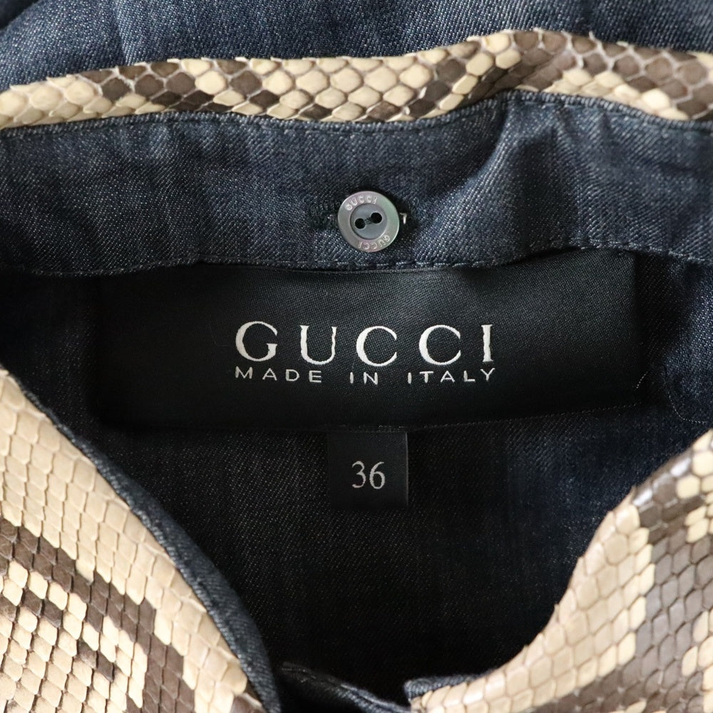 GUCCI(グッチ) ノースリーブ ドレス クロコ インディゴ 377539