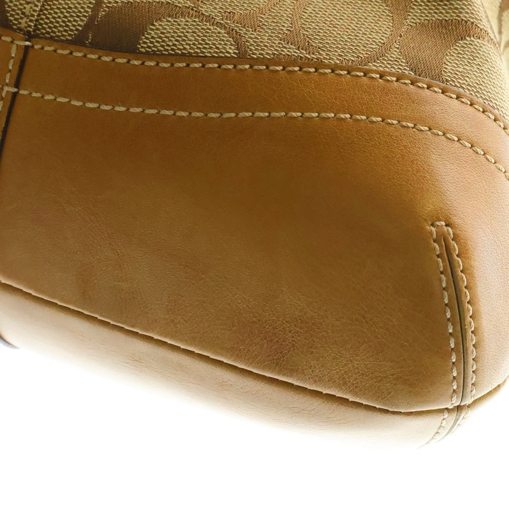 COACH(コーチ) シグネチャー キャンバス キャンバス レザー ショルダーバッグ ブラウン 3574