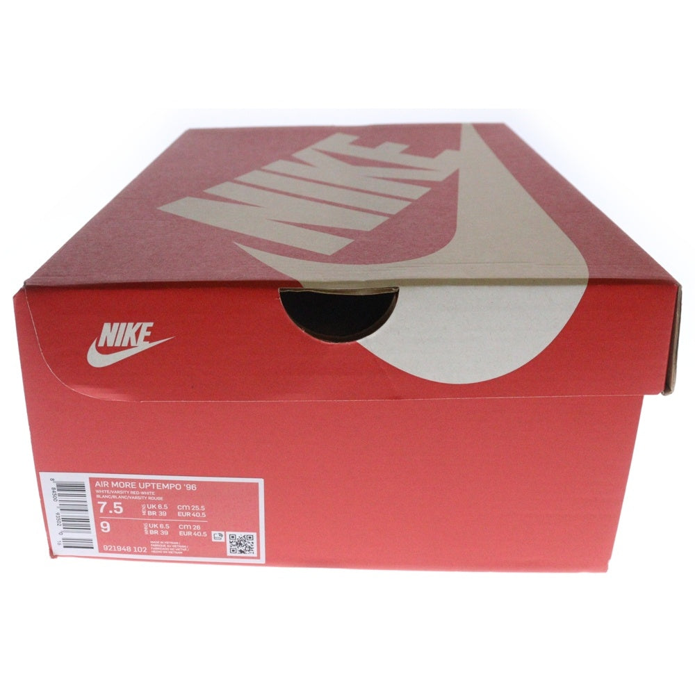 NIKE(ナイキ) AIR MORE UPTEMPO 96 エアモアアップテンポ ハイカットスニーカー ホワイト/レッド US7.5/25.5cm 921948-102
