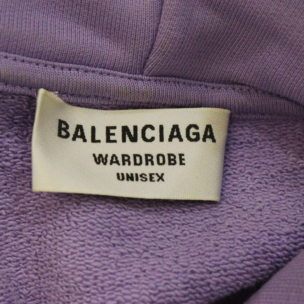BALENCIAGA(バレンシアガ) 21AW Political Campaign Medium Fit Hoodie キャンペーンロゴ 刺繍デザイン スウェット パーカー パープル 578135 TKVI9