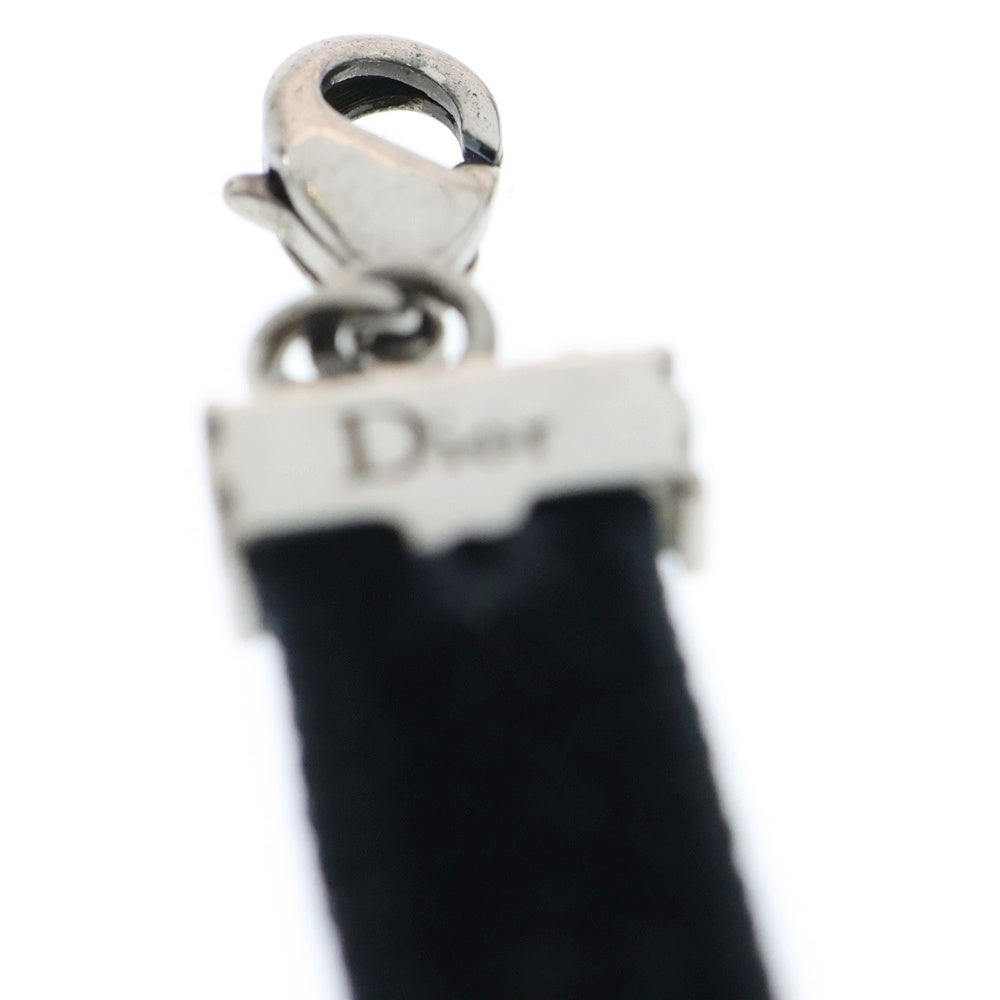Christian Dior(クリスチャンディオール) ベロア ラインストーン チョーカー シルバー/ブラック