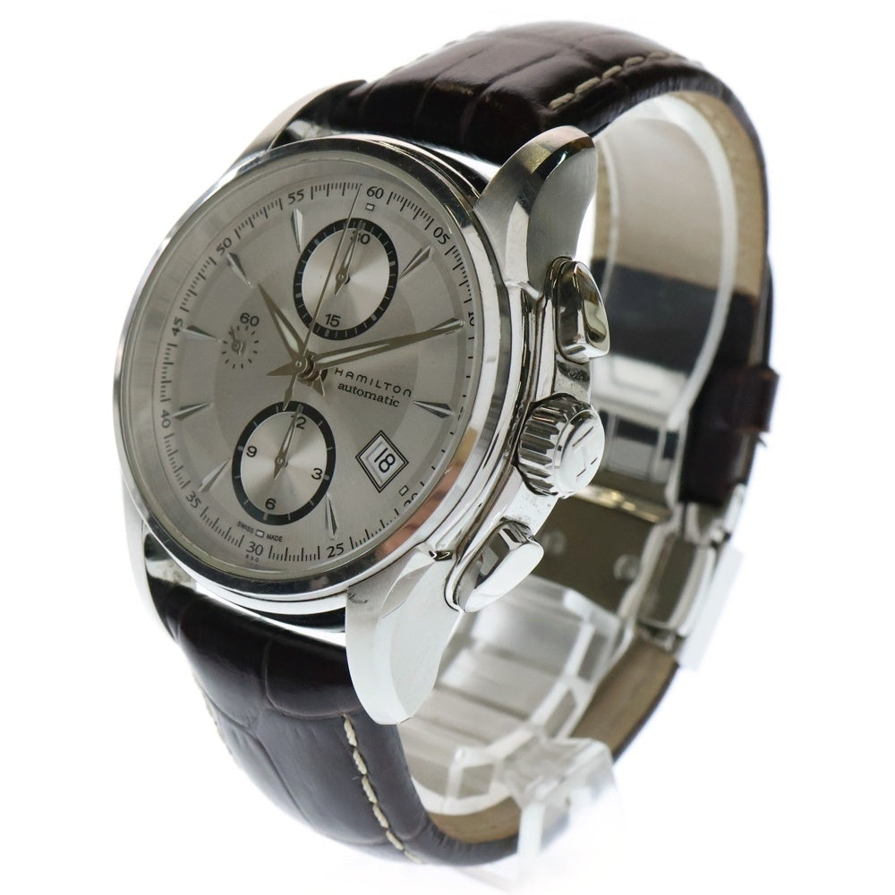 HAMILTON(ハミルトン) JAZZMASTER Auto Chrono ジャズマスター オートクロノグラフ シルバー文字盤 自動巻 腕時計 シルバー/ブラウン H326160