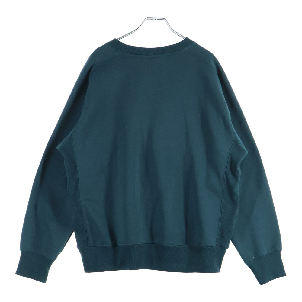 CHAMPION(チャンピオン) カレッジロゴワッペン クルーネック コットン 長袖スウェット トレーナー グリーン C3-YG002