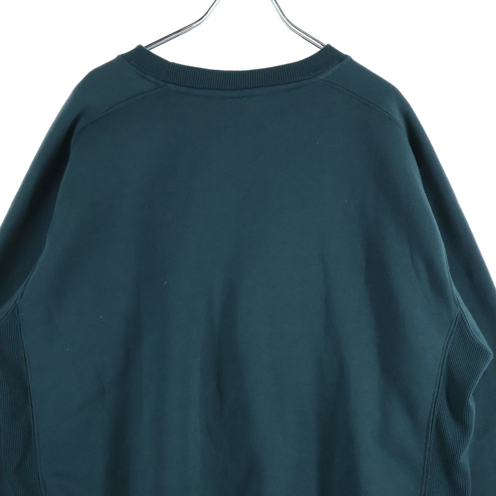 CHAMPION(チャンピオン) カレッジロゴワッペン クルーネック コットン 長袖スウェット トレーナー グリーン C3-YG002