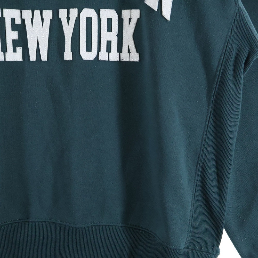 CHAMPION(チャンピオン) カレッジロゴワッペン クルーネック コットン 長袖スウェット トレーナー グリーン C3-YG002