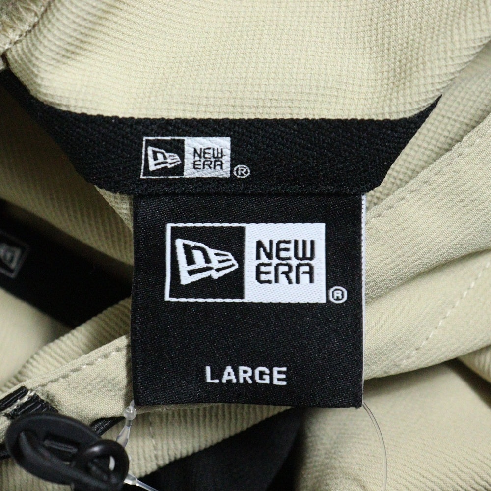 NEW ERA(ニューエラ) ロゴプリント ツートーン ジップアップパーカー ベージュ/ブラック