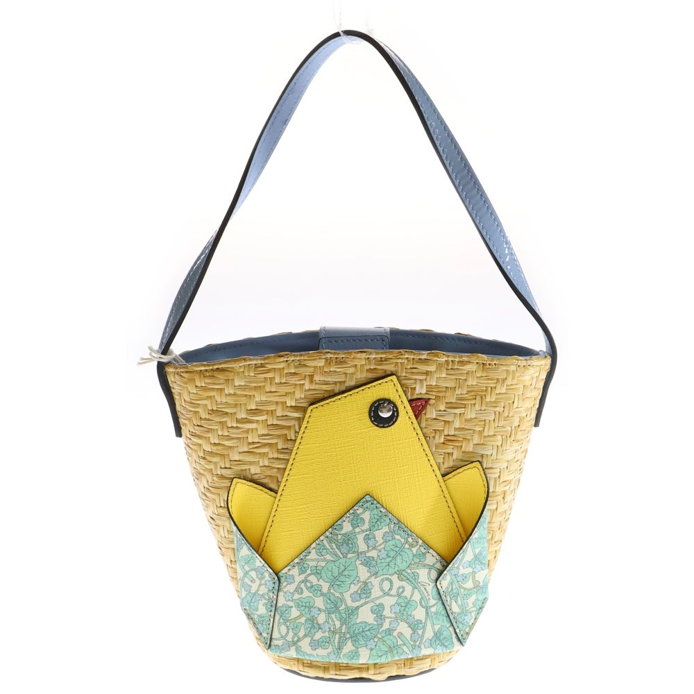GUCCI(グッチ) Children's チルドレン ひよこ カゴバッグ ハンドバッグ ラフィア ナチュラル 606193