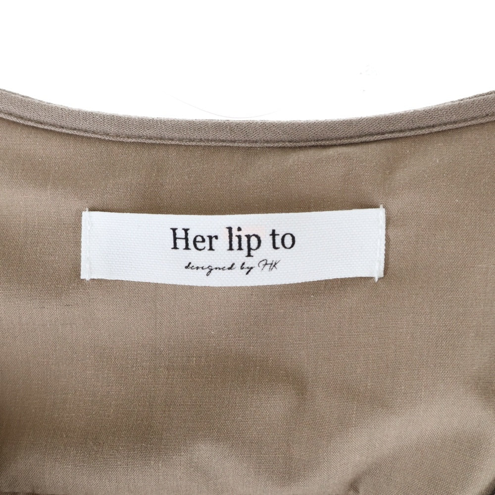 NO BRAND(ノーブランド) リネン 半袖 ロングワンピース ブラウン