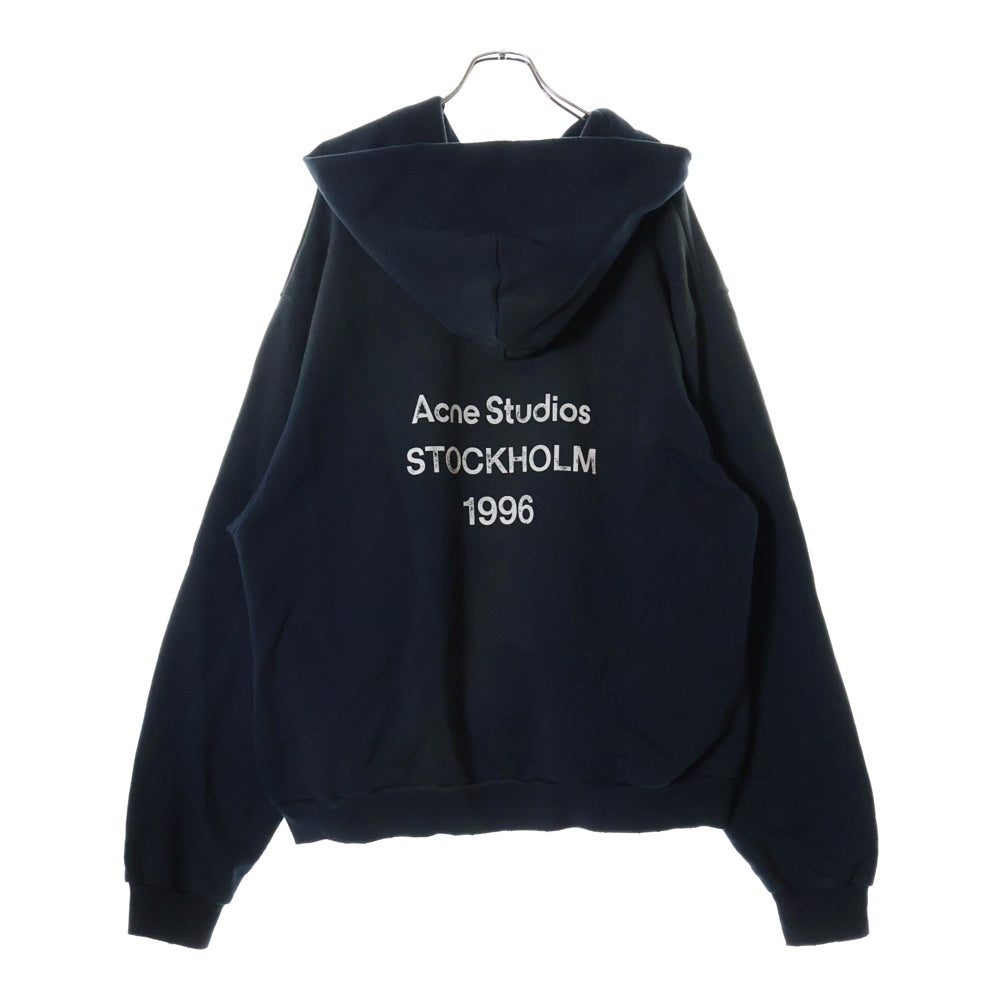 Acne Studios(アクネ ストゥディオズ) Acne Studios アクネ ストゥディオズ 24SS Logo Hoodie Sweater ダメージ加工 ロゴフーディ スウェットパーカー ブラック FN-UX-SWEA000020