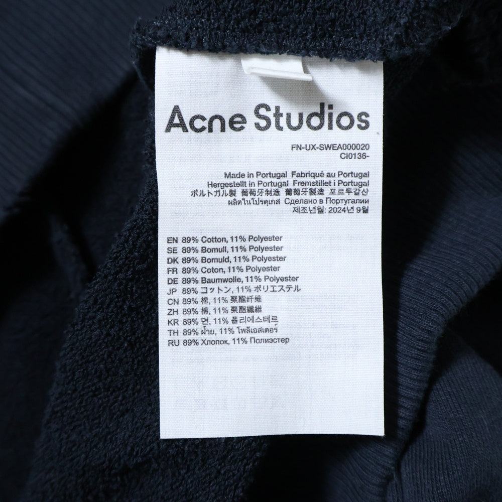 Acne Studios(アクネ ストゥディオズ) Acne Studios アクネ ストゥディオズ 24SS Logo Hoodie Sweater ダメージ加工 ロゴフーディ スウェットパーカー ブラック FN-UX-SWEA000020