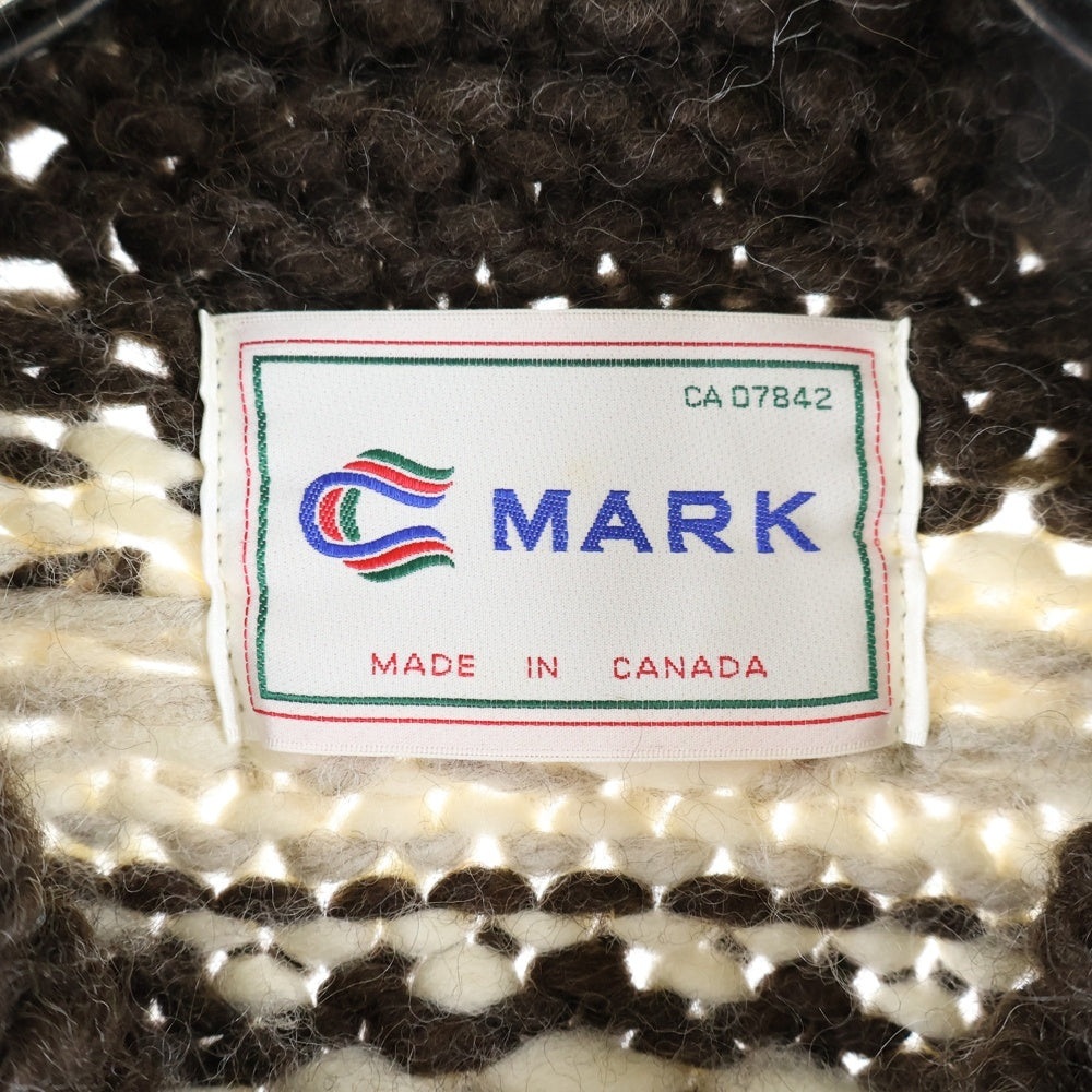 MARK (マーク) カウチンセーター MADE IN CANADA ニットアウター ジップセーター ウール アイボリー/ブラウン